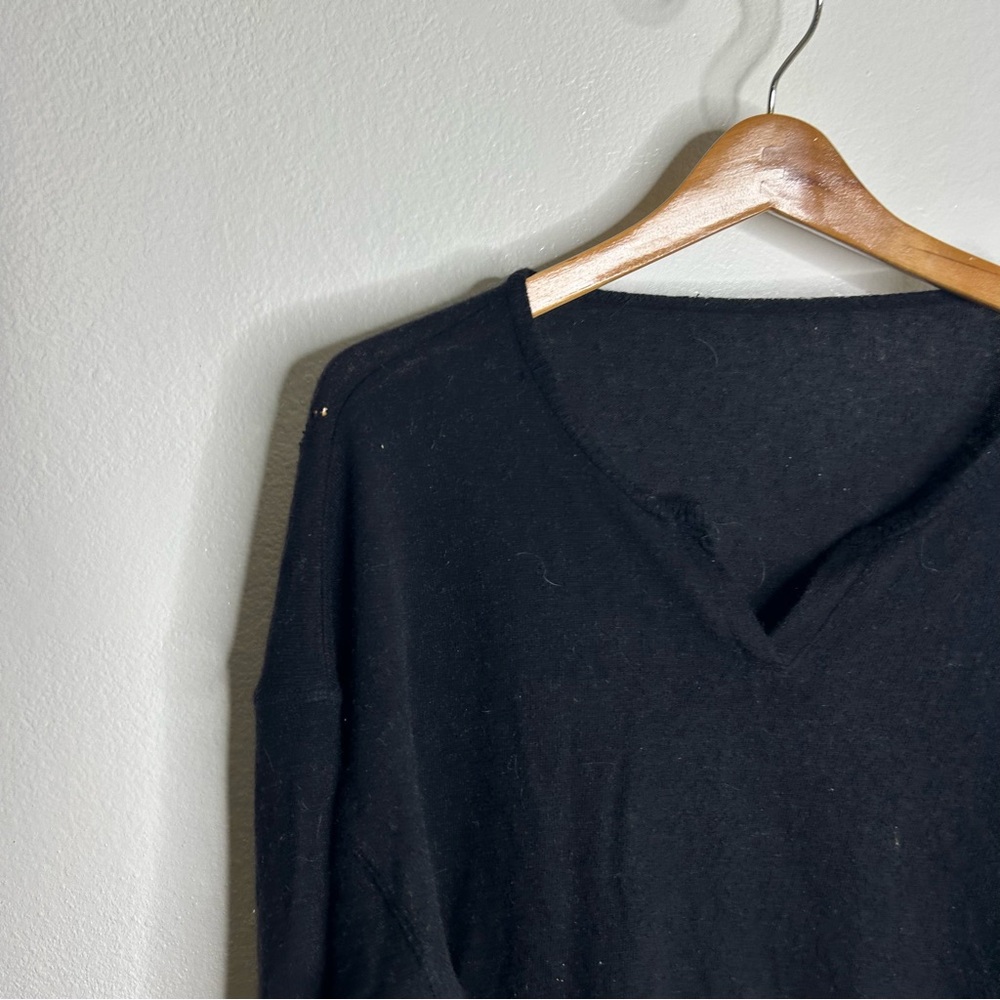 100% Cashmere Black Pullover Sweater Oversized Flawed - Picture 5 of 12